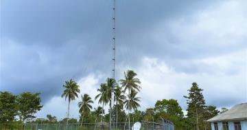 Tower antenna located near the village elementary school 